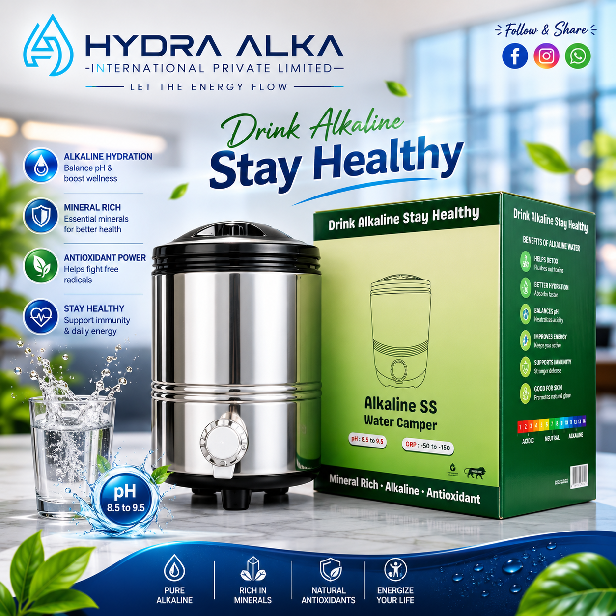 Alkaline Stainless Steel Jar